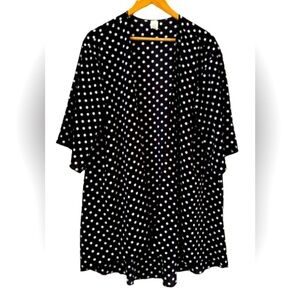 Now and Forever blk w wht polka dot kimono style jkt SZ 1X